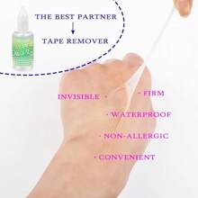 Hair Extension Bonding & Removing Liquid For Glass & Synthetic Hair, Wig Adhesive Remover - White - View 3