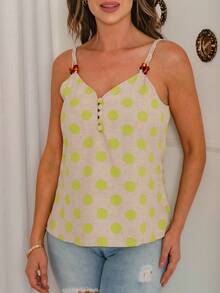 Women Tank Tops & Camis - 芥末黃 - 查看 1