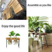 1入組透明玻璃花瓶附植物植物,創意桌上裝飾花盆,適用於客廳、書房或辦公室,綠植,仿真植物,完美的新家居禮物diy花瓶、辦公室裝飾、書房裝飾、客廳裝飾、臥室裝飾 - 復古色 - 查看 6