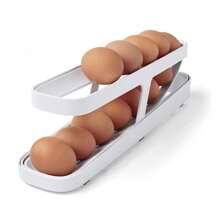 1 件白色雞蛋分配器附 2 層蛋托盤和冰箱雞蛋儲存架 - 白色 - 查看 1