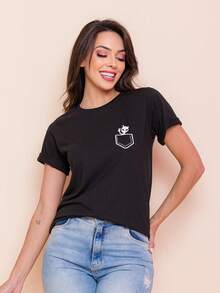 Women T-Shirts - 黑色 - 查看 5