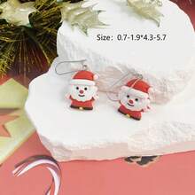 1對聖誕老人不銹鋼掛墜耳環