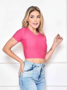 Women Tank Tops & Camis - Màu Hồng Tươi - Xem 4