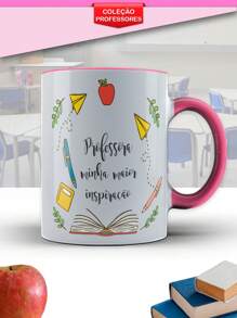 Taza Personalizada De Porcelana Día Del Profesor Tazas De Café De Educadoras Y Educadores Regalo Para Profesoras Tazas Divertidas Xicara 325ml - Beis - Ver 2