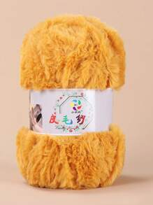 1 Roll/100g Ginger Yellow Fluffy Yarn - Ginger - View 1