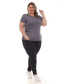 Plus Size Leggings - màu đen - Xem 2