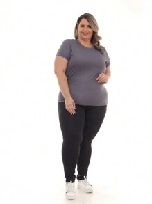 Plus Size Leggings - màu đen - Xem 1