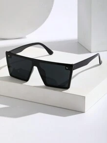 1 Stück Herren getönte quadratische Mode Brille für Reise, Musik, Party Kleidungs Accessoires - Dunkelgrau - Übersicht 3