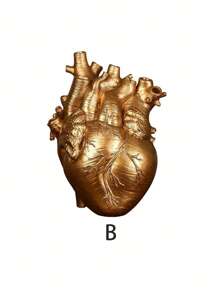 1個心型花瓶,創意心型雕塑花瓶,定制花瓶,心形藝術樹脂花瓶桌面家居裝飾,客廳裝飾禮物花瓶,萬聖節房間裝飾哥特風格 - 彩色 - 查看 8