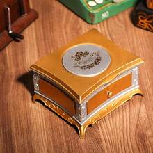 1pc Creative Dressing Table Music Jewelry Box Dancing Girl Music Box - silver white - View 6