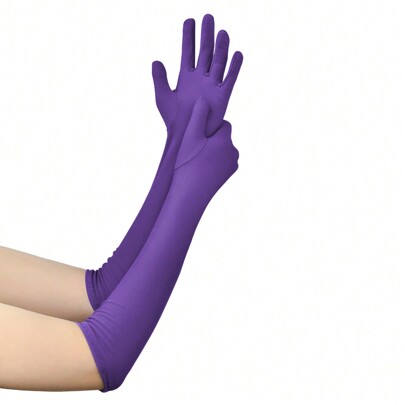 1 Par De Guantes Multicolores Unisex De Primavera/verano Para Ceremonia/conducción/protección Solar/uso De Joyas Y Baile Cuadrado, Hechos De Licra