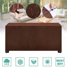Outdoor Furniture Cover Waterproof Dust Cover For Square Garden Table And Chairs - Coffee Brown - View 3