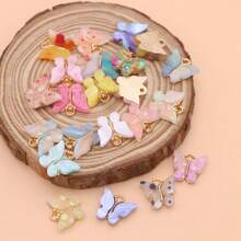 10pcs Randomly Mixed Butterfly Shaped Diy Jewelry Pendant - 10 randomly mixed butterflies - View 7