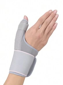 1pc Rubberized Wrist Support Wrap With Thumb & Palm Protection, Pressure Relief, Steel Plate Support Gym Gym Wristbands Accessories - Grey - View 1