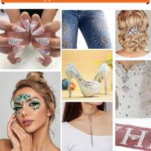 A3 Silver Bottom White Ab Glass Flatback Rhinestone For Nail Art, Clothing, Bag Decor, Diy, Ss3-ss20, 1440pcs/pack, Ss30, 288pcs/pack - Multicolor - View 7