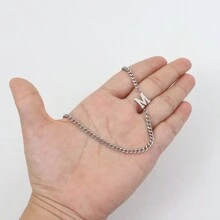 1pc Fashion Stainless Steel Initial Chain Necklace For Men