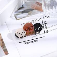 1入組三眼眼鏡和爪形髮夾，女士可愛款式