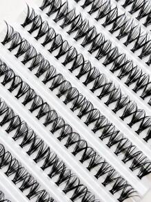 10 Rows  120 Clusters Eyelashes, 20D Full Curled Eyelashes, Natural Appearance Single Length DIY False Eyelashes Lash Clusters,Eye Lash Clusters,Individual Eyelashes,Lashes,Fake Lashes - Black - View 3