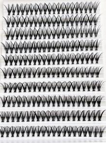 10 Rows  120 Clusters Eyelashes, 20D Full Curled Eyelashes, Natural Appearance Single Length DIY False Eyelashes Lash Clusters,Eye Lash Clusters,Individual Eyelashes,Lashes,Fake Lashes - Black - View 6