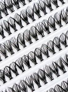 10 Rows  120 Clusters Eyelashes, 20D Full Curled Eyelashes, Natural Appearance Single Length DIY False Eyelashes Lash Clusters,Eye Lash Clusters,Individual Eyelashes,Lashes,Fake Lashes - Black - View 5