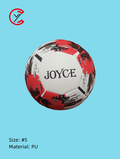 Red & White Flower Pattern Size 5 Pu Soccer Ball