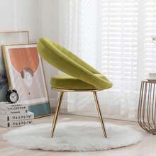 Velvet modern accent/parlor lounge chair with gold-plated legs for a unique look, suitable for office, lounge, living room - màu xanh lá - Xem 2