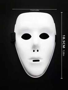 1 件組創意街舞面具,適合派對、酒吧、機械舞,白色 Pvc 製成