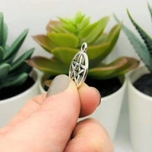 5 , 10 , Hoặc 20 cái Màu bạc Ngôi sao năm cánh , Sự bảo vệ Biểu tượng , Halloween Tính hai mặt Vật rủ xuống - Màu Bạc Cổ - Xem 3