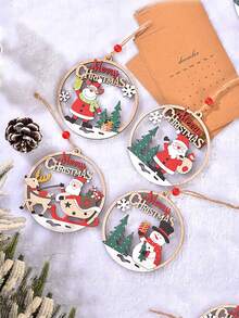 1 Pieza Ornamenta En Forma De Bolsa De Regalos De Santa Claus En Navidad - Rojo - Ver 2
