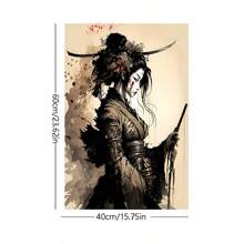1入pc卧室墻面藝術畫布裝飾,日本女武士房間,辦公室,走廊現代藝術畫布畫,客廳臥室裝飾版畫牆藝術圖片 - 彩色 - 查看 8