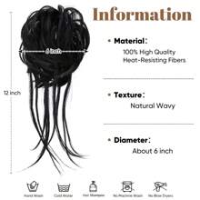 Messy Bun Hair Piece Curly Hair Bun Extensions with Straight Tails Hair Scrunchies Ponytail Hairpieces for Women