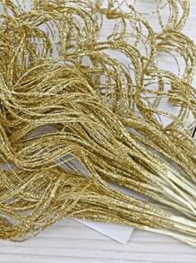 1 件/4 件/8 件人造闪光植物枝，可爱的圣诞树装饰，适用于人造花、圣诞节、婚礼、派对装饰、礼物、圣诞花环、藤蔓 DIY 装饰配件 - 金色 - 查看 1