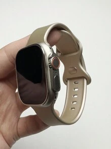 1入款通用矽膠錶帶配件,適用於蘋果手錶 S8/ultra/se/s7/s6/s5/s4/s3/s2/s1 - 銀色 - 查看 3