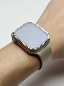 1入款通用矽膠錶帶配件,適用於蘋果手錶 S8/ultra/se/s7/s6/s5/s4/s3/s2/s1 - 銀色 - 查看 2