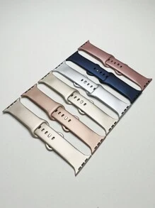 1入款通用矽膠錶帶配件,適用於蘋果手錶 S8/ultra/se/s7/s6/s5/s4/s3/s2/s1 - 銀色 - 查看 1