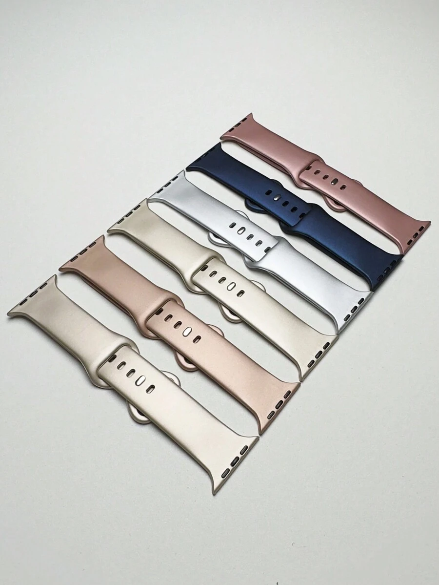 1入款通用矽膠錶帶配件,適用於蘋果手錶 S8/ultra/se/s7/s6/s5/s4/s3/s2/s1 - 銀色 - 查看 1