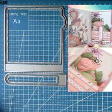 1 Pieza Conjunto De Troqueles De Corte De Metal Para Costura Con Tapa En Cascada Cuadrada, Herramienta De Artesanía De Grabado Para Decoración De Álbumes, Manualidades De Scrapbooking Y Fabricación De Tarjetas Diy - Plateado - Ver 1