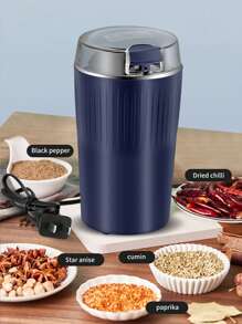 1入組100克容量電動咖啡研磨機帶適用於美國插座,藍色的現代設計,合適的適用於家庭,辦公室,野餐,戶外使用 - 黑色 - 查看 1