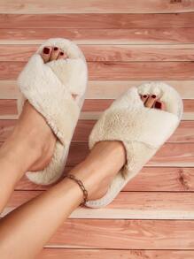 Giày đi trong nhà màu trơn cho nữ Dép xỏ ngón hình chữ thập, Dép đi trong nhà hở mũi thời trang cho cặp đôi - Màu Khaki - Xem 2