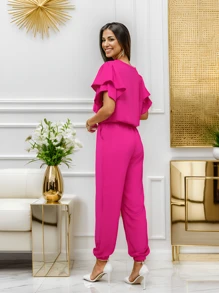 Women Two-piece Outfits - 玫瑰紅 - 查看 2