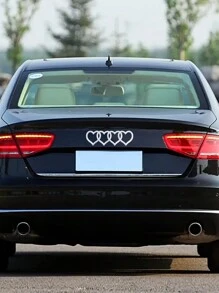 1pc Car Heart Logo Trunk Emblem Sticker - White - View 2