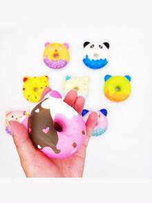 1入隨機風格慢回彈卡通甜甜圈形減壓玩具,適用於青少年 - 彩色 - 查看 4