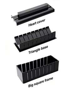 3入組壽司模具套裝適用於製作壽司帶海藻和米,包括壽司地墊,廚房用具 - 黑色 - 查看 5