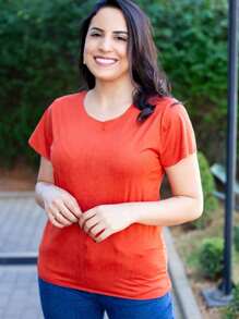 Women Blouses - 亮橙色 - 查看 1