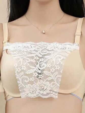 Set de 3 sujetadores bandeau de encaje negro, blanco y nude con tirantes desmontables antideslizantes, aptos para uso diario y el Día de San Valentín