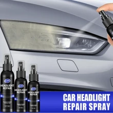 1 件 50 毫升汽車大燈修復噴霧車燈修復液去除氧化污垢汽車大燈蓋修復液便攜式拋光液汽車大燈修復 - 黑色 - 查看 1