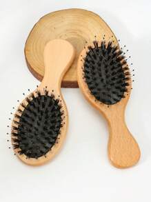 1 件迷你小梳子，木质，气垫梳，小巧，便携，柔软，适合头皮按摩