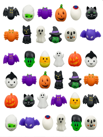 24/36 pièces Jouets Mochi Squishy d'Halloween, personnages classiques pour les faveurs et cadeaux de fête d'Halloween (couleur envoyée de manière aléatoire)
