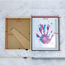 1pc 10-Inch Diy Baby Handprint Frame For Couples With Simple Display Stand & Wall Mount, Ideal Valentine'S Day Gift - Multicolor - View 3