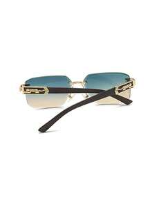 1pc Frameless Square Y2k Style Fashion Glasses - Ombre - View 4